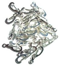 25 14mm Self Closing Silver Plated Clasps